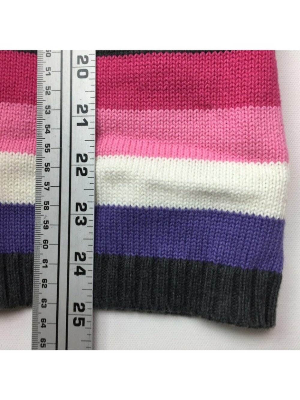 Gymboree Girl's Hooded Knit Dress Pink Purple White Gray Hoodie Size M 7-8 - Picture 6 of 7